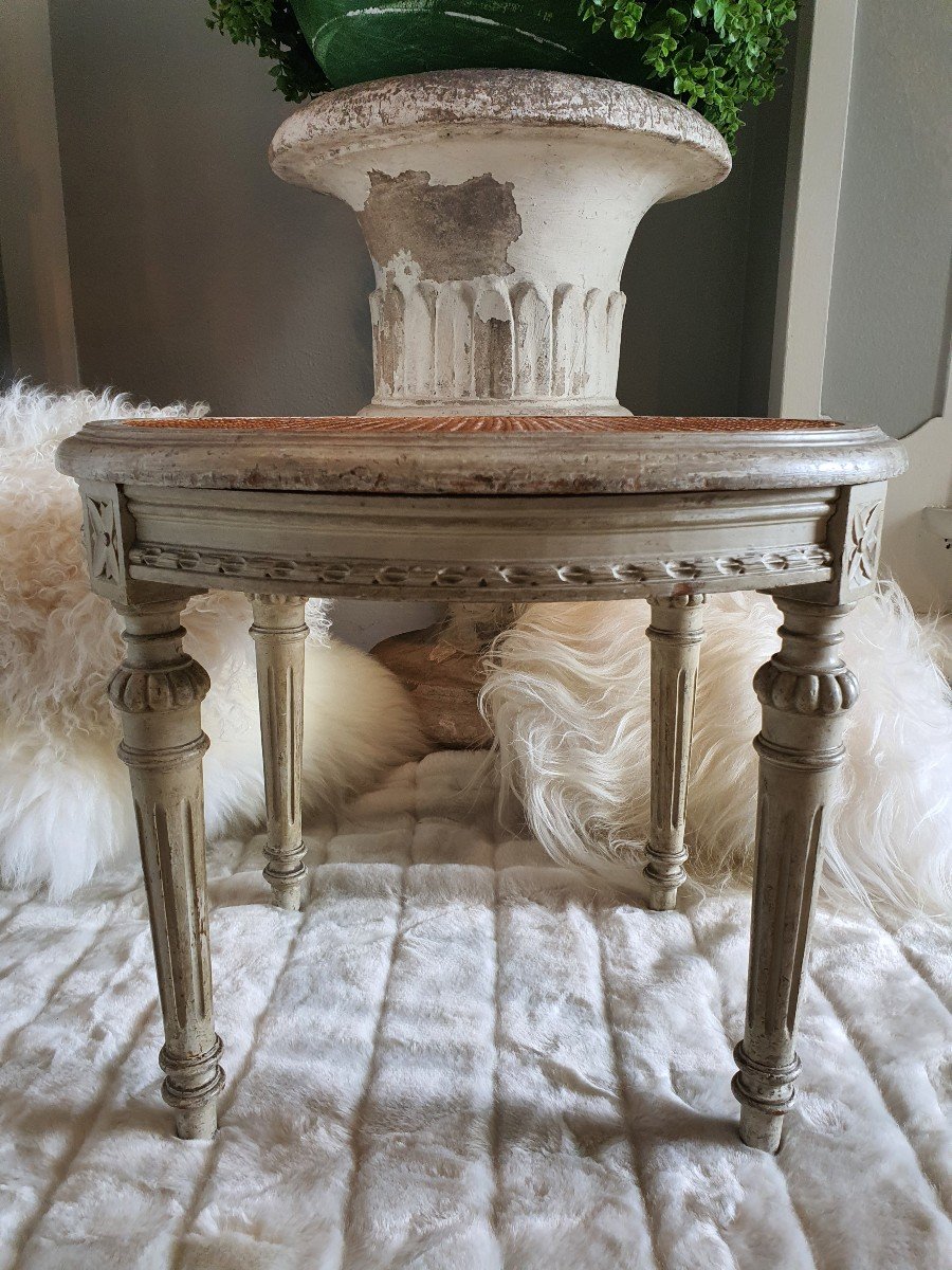 Tabouret Canné Style Louis XVI -photo-3