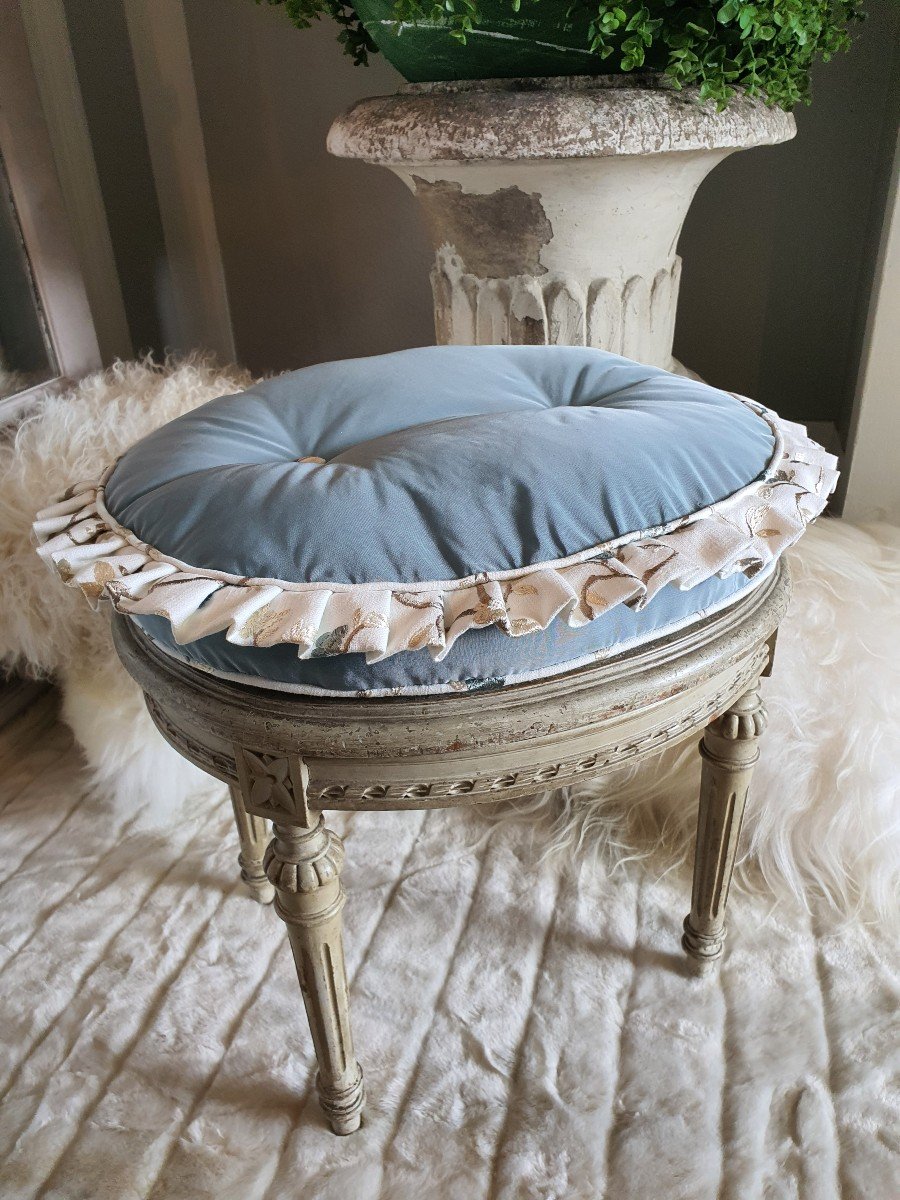 Tabouret Canné Style Louis XVI -photo-1