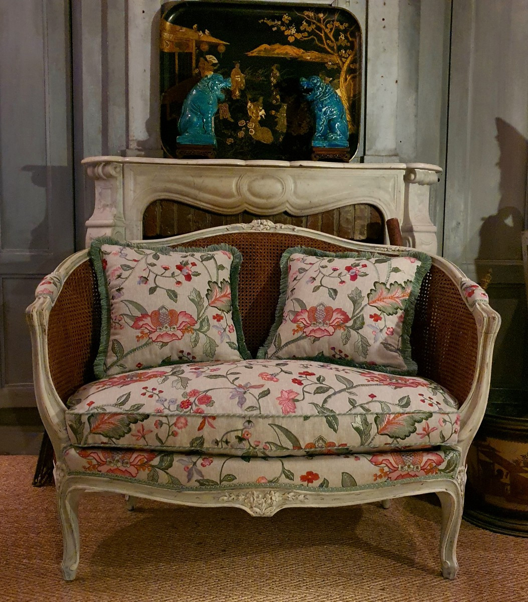 Banquette Cannée Style Louis XV 