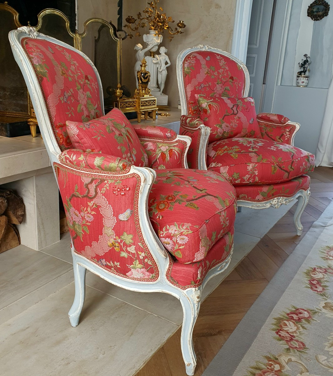 Pair Of Bergères Louis XV Period-photo-2