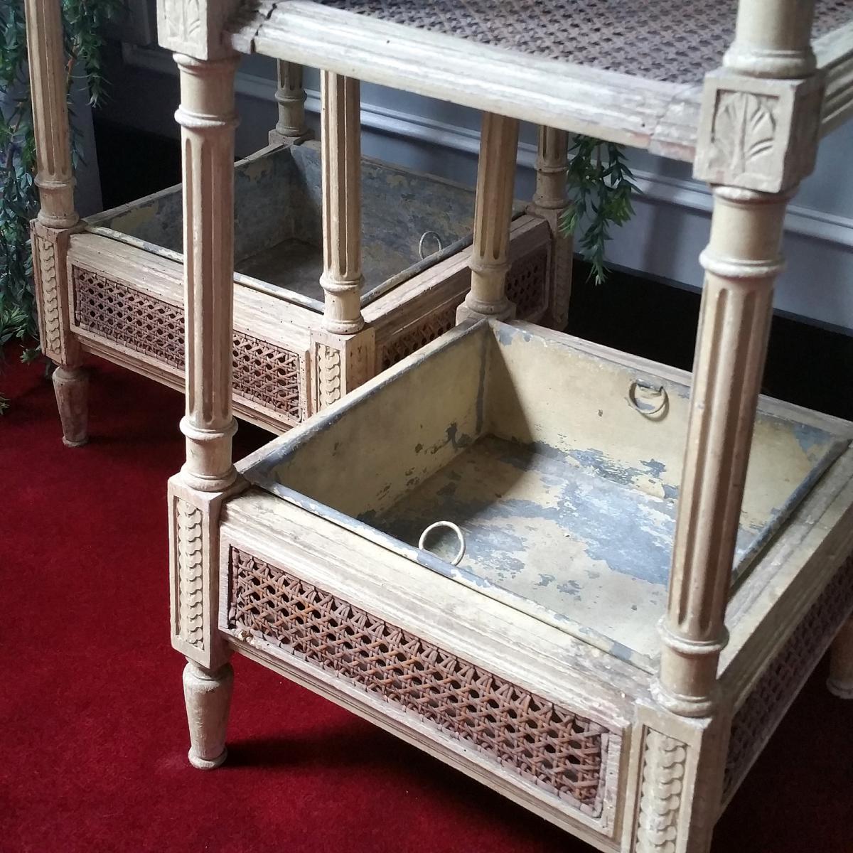 Paire De Sellettes Cannées Epoque XIXème-photo-4