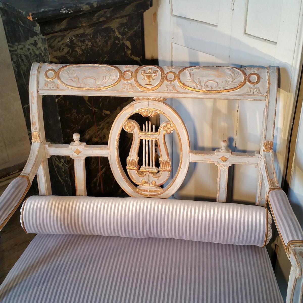 Petite Banquette Italienne. Fin du XVIIIÈME siècle. -photo-2