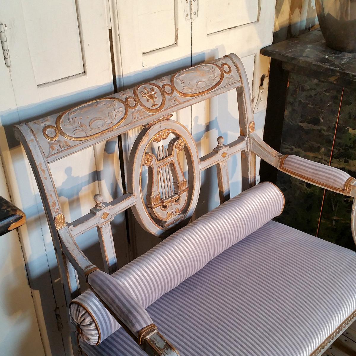 Petite Banquette Italienne. Fin du XVIIIÈME siècle. -photo-5