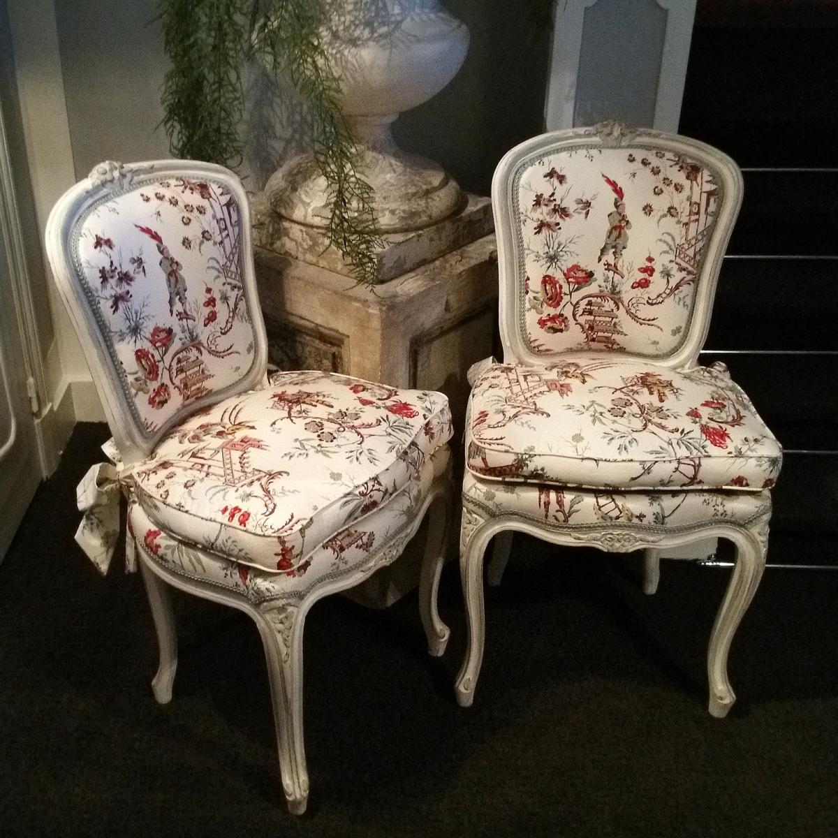 Paire De Chaises Style Louis XV-photo-4