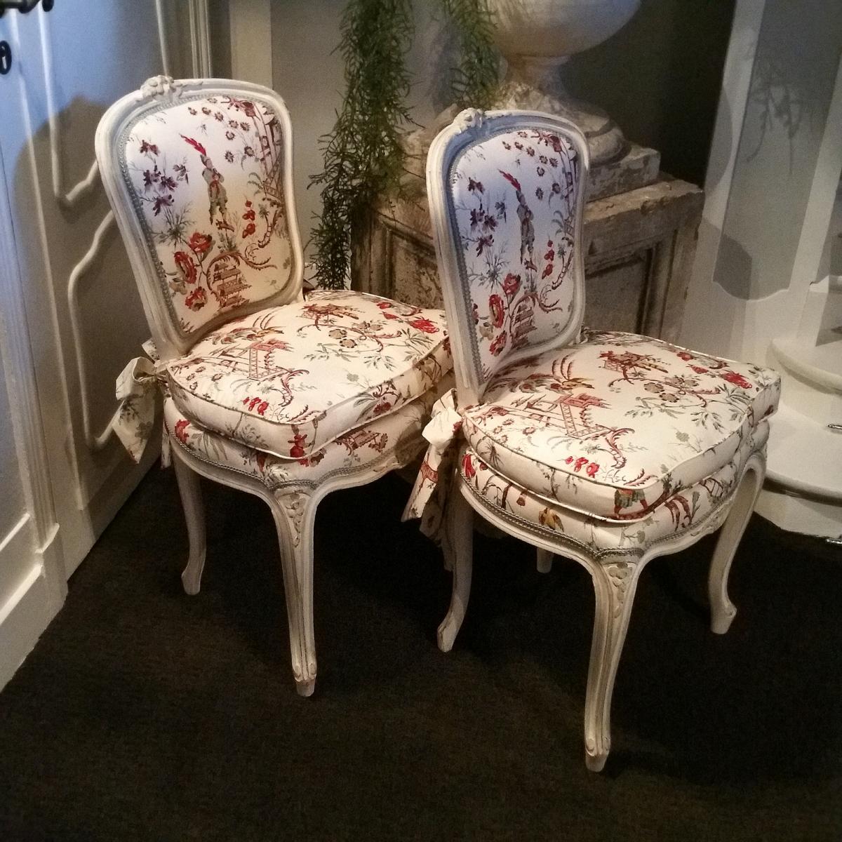 Paire De Chaises Style Louis XV-photo-5