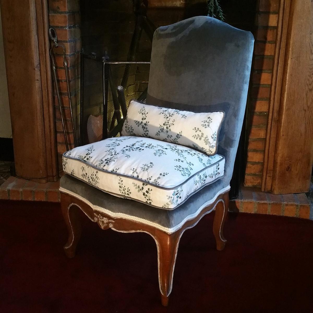 Chauffeuse Bois Naturel De Style Louis XV-photo-3
