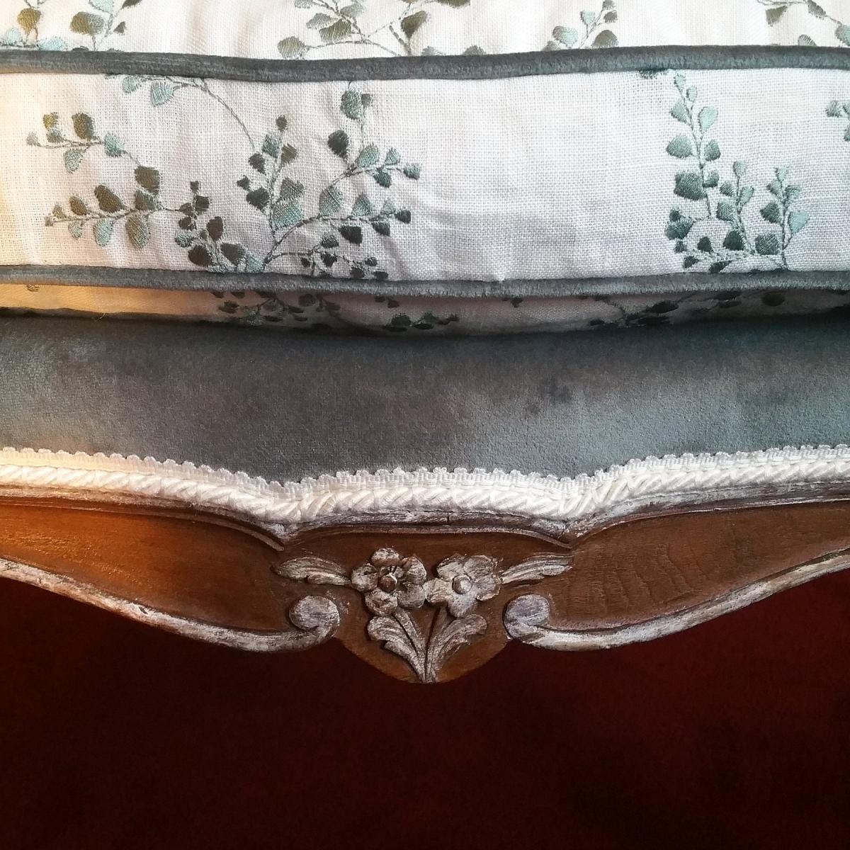 Chauffeuse Bois Naturel De Style Louis XV-photo-4