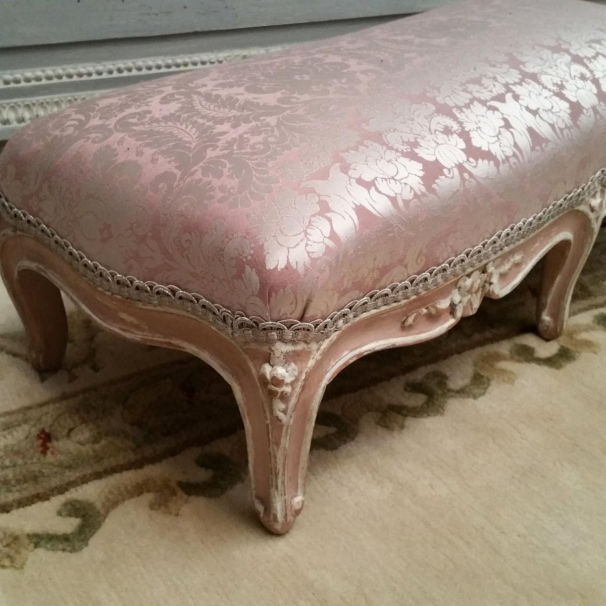 Banquette Basse Patinée De Style Louis XV-photo-2