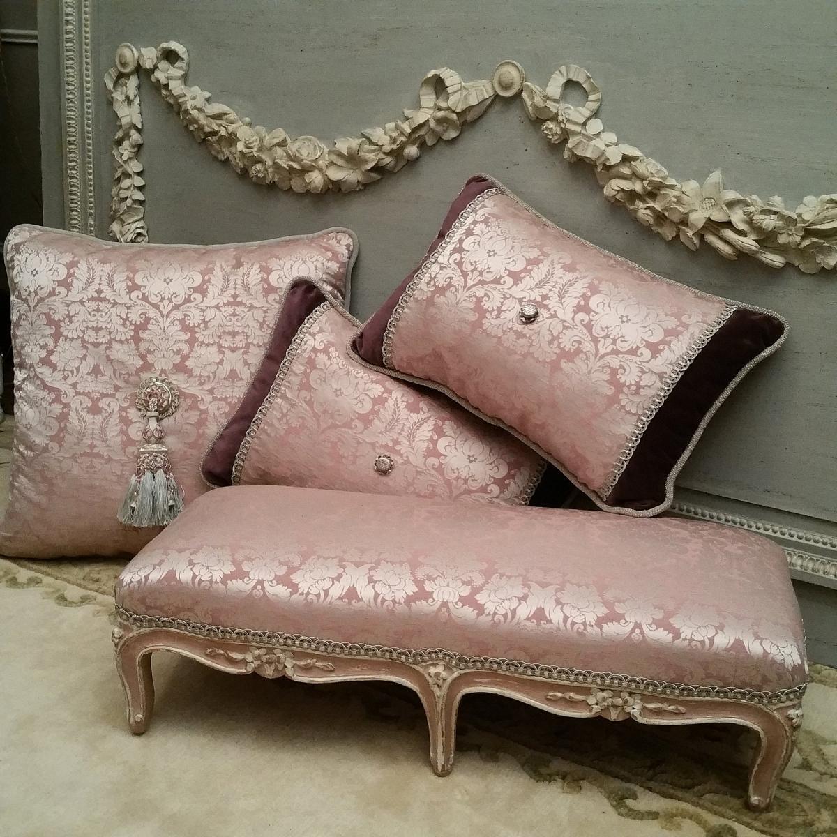 Banquette Basse Patinée De Style Louis XV-photo-3