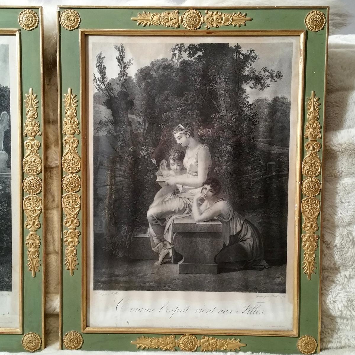 Paire Gravures Epoque Empire-photo-4