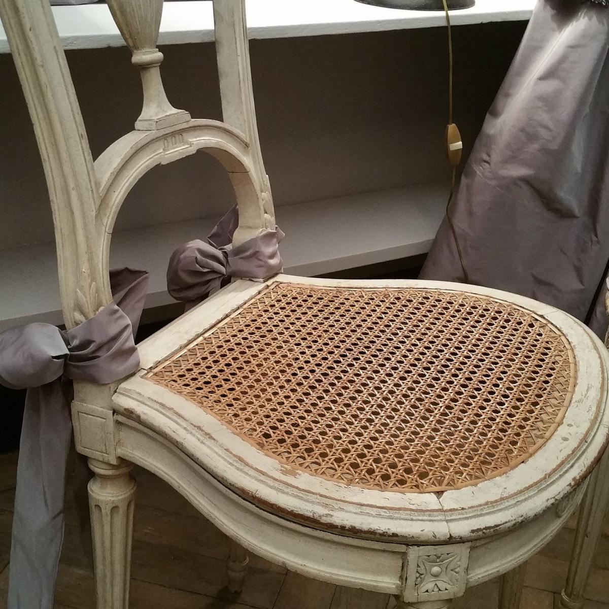 Paire Chaises Cannées Style Louis XVI-photo-1