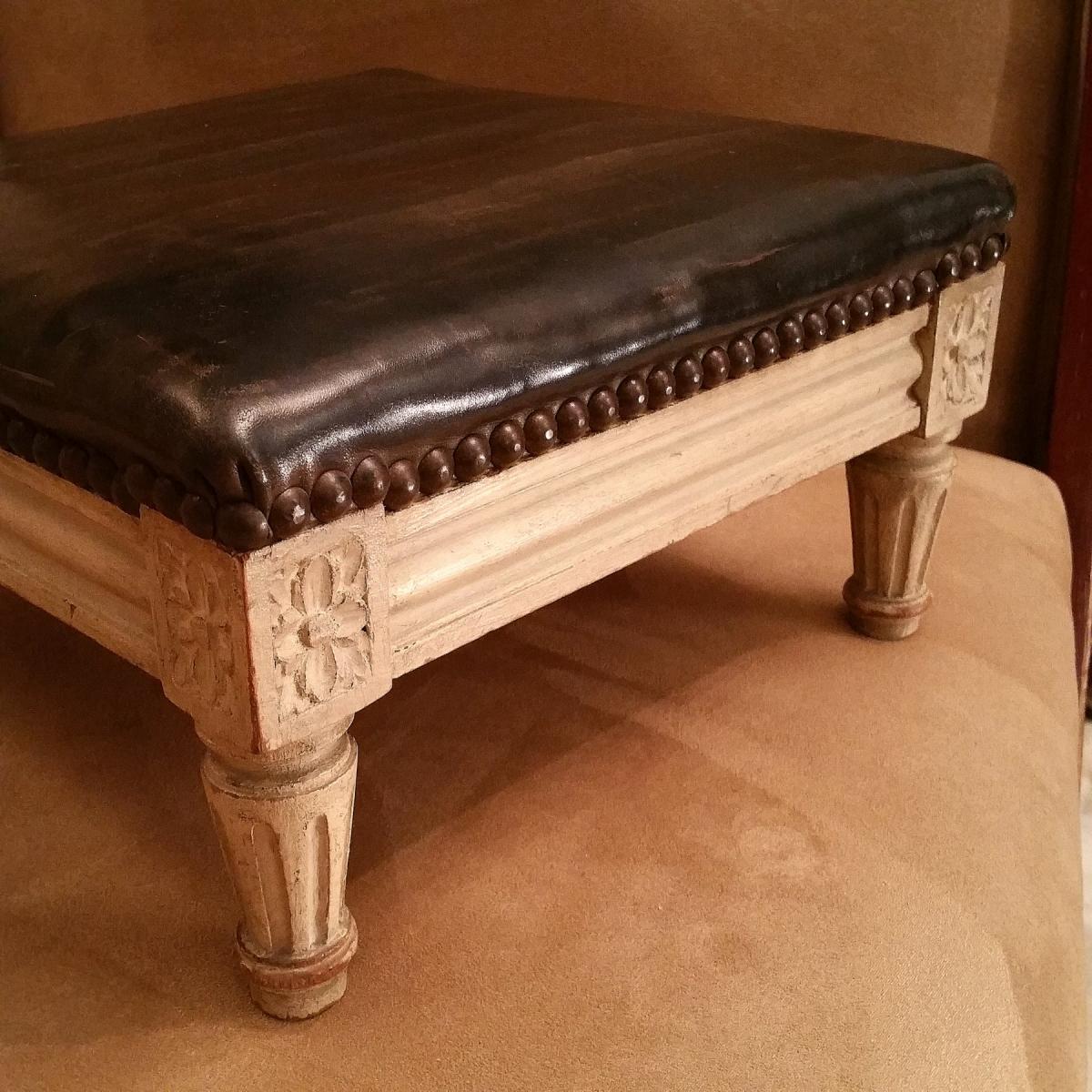 Petit Tabouret De Pieds Style Louis XVI