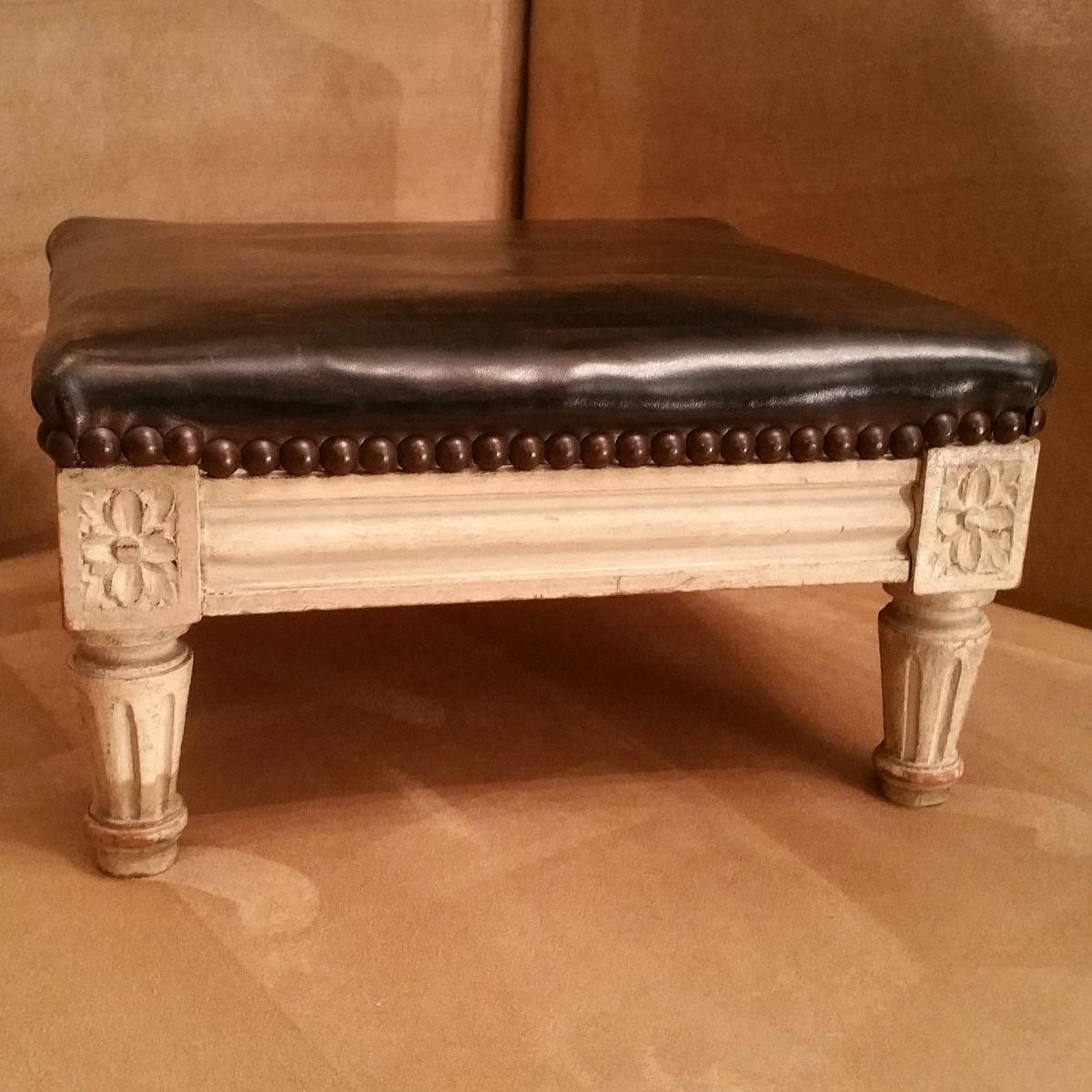 Petit Tabouret De Pieds Style Louis XVI-photo-3