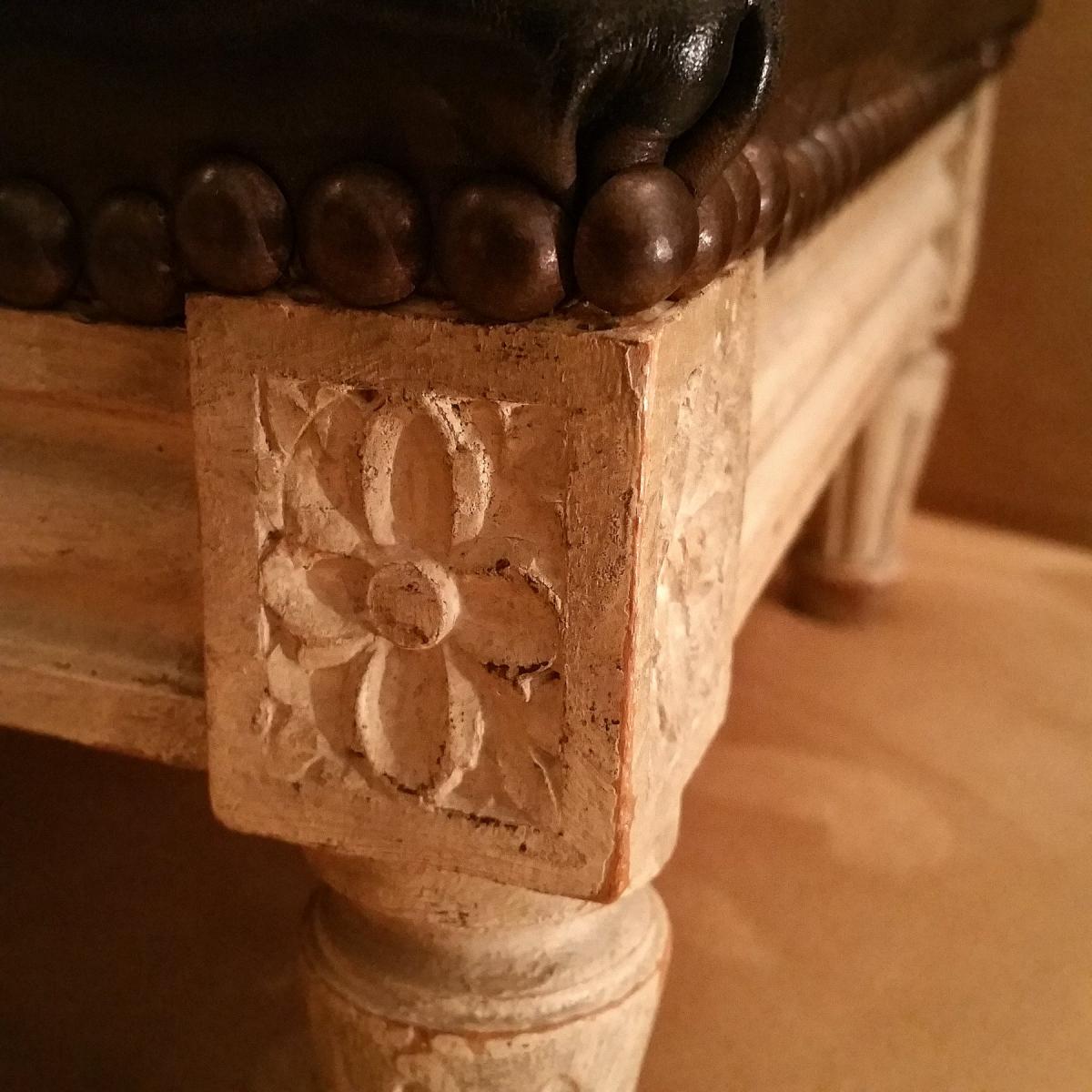 Petit Tabouret De Pieds Style Louis XVI-photo-4