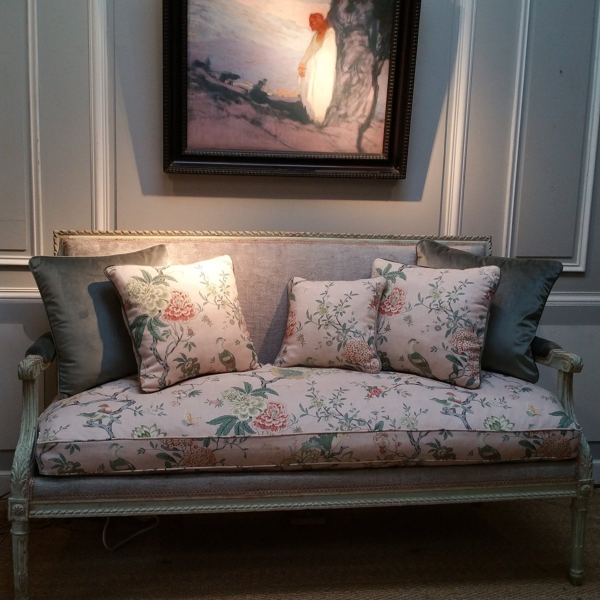Banquette Patinée De Style Louis XVI-photo-2