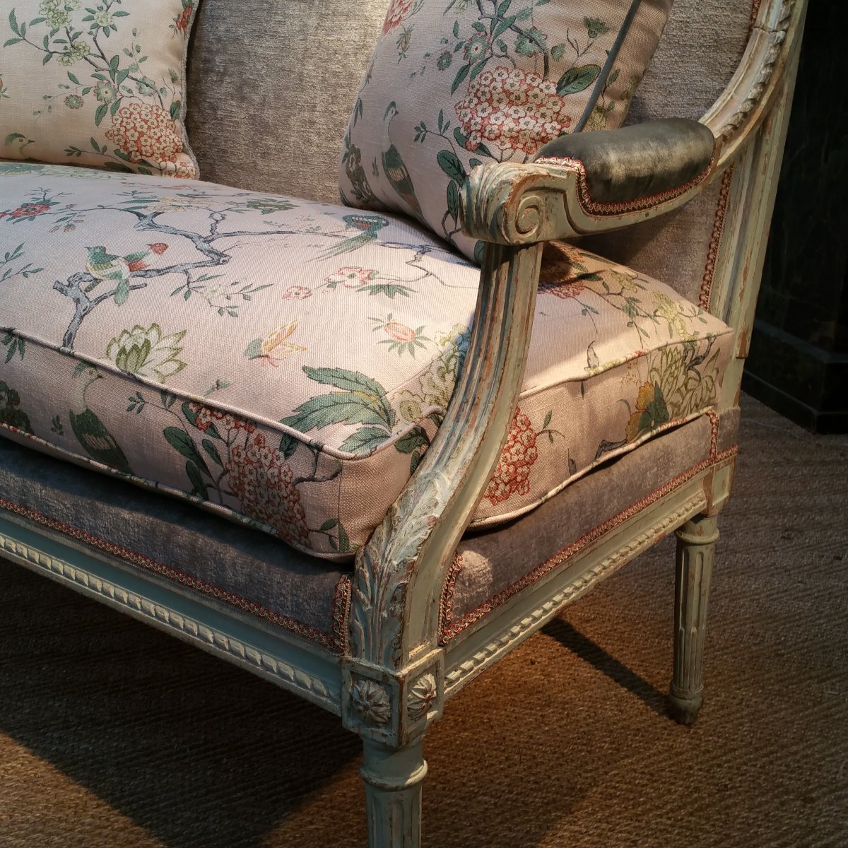 Banquette Patinée De Style Louis XVI-photo-5