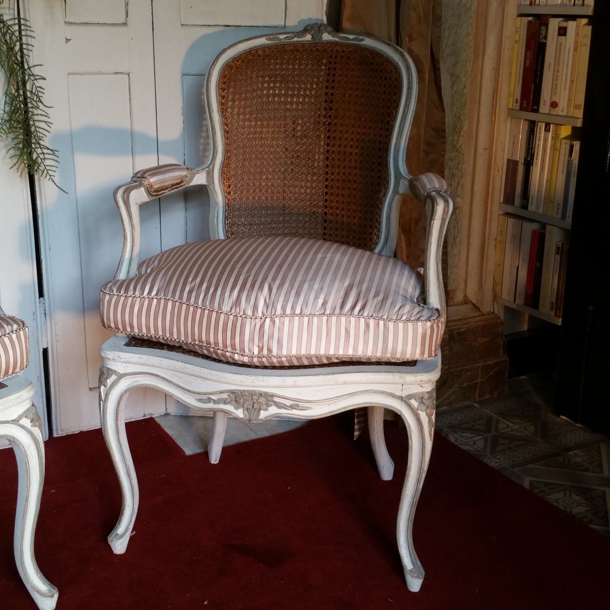 Paire Cabriolets Cannés De Style Louis XV-photo-3