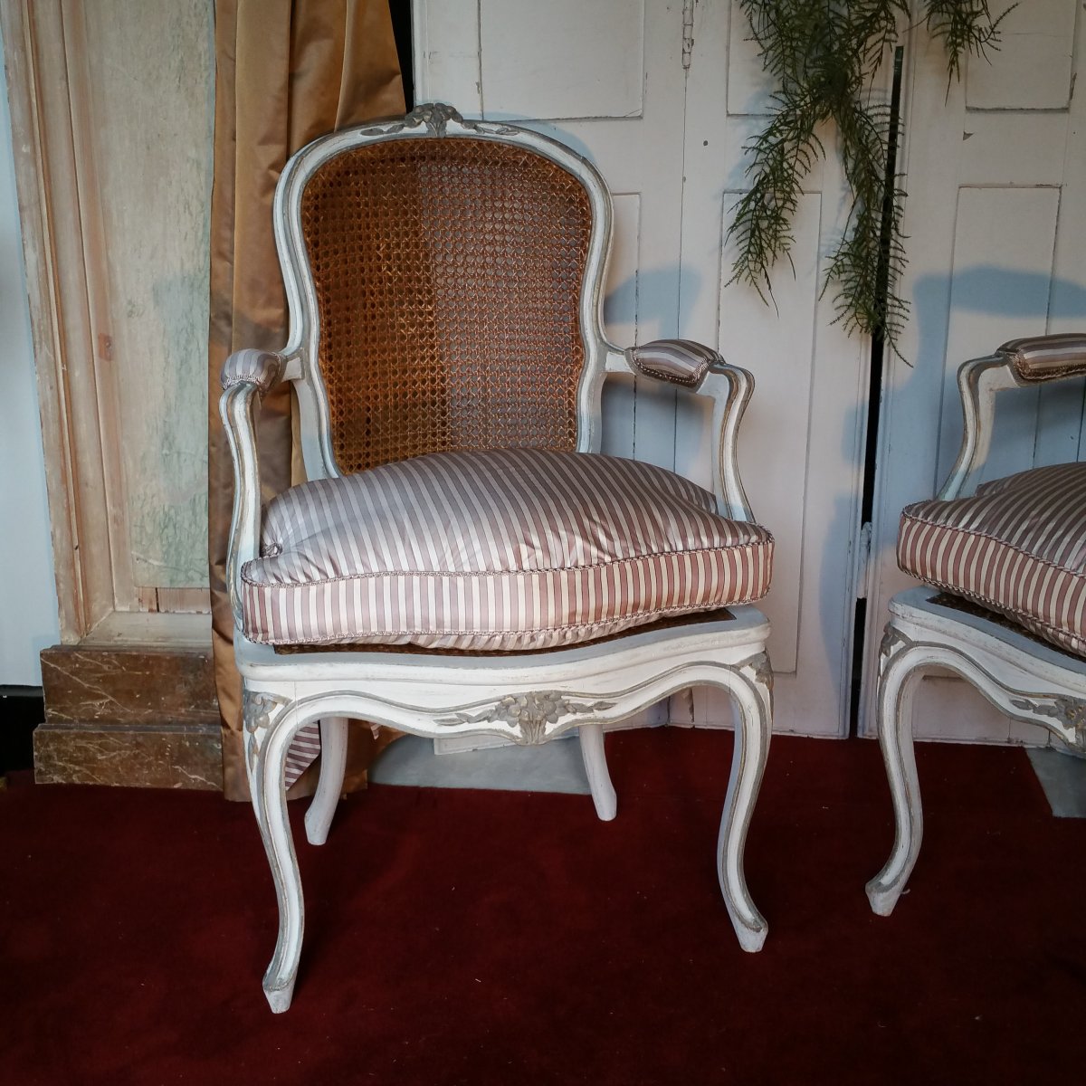 Paire Cabriolets Cannés De Style Louis XV-photo-5