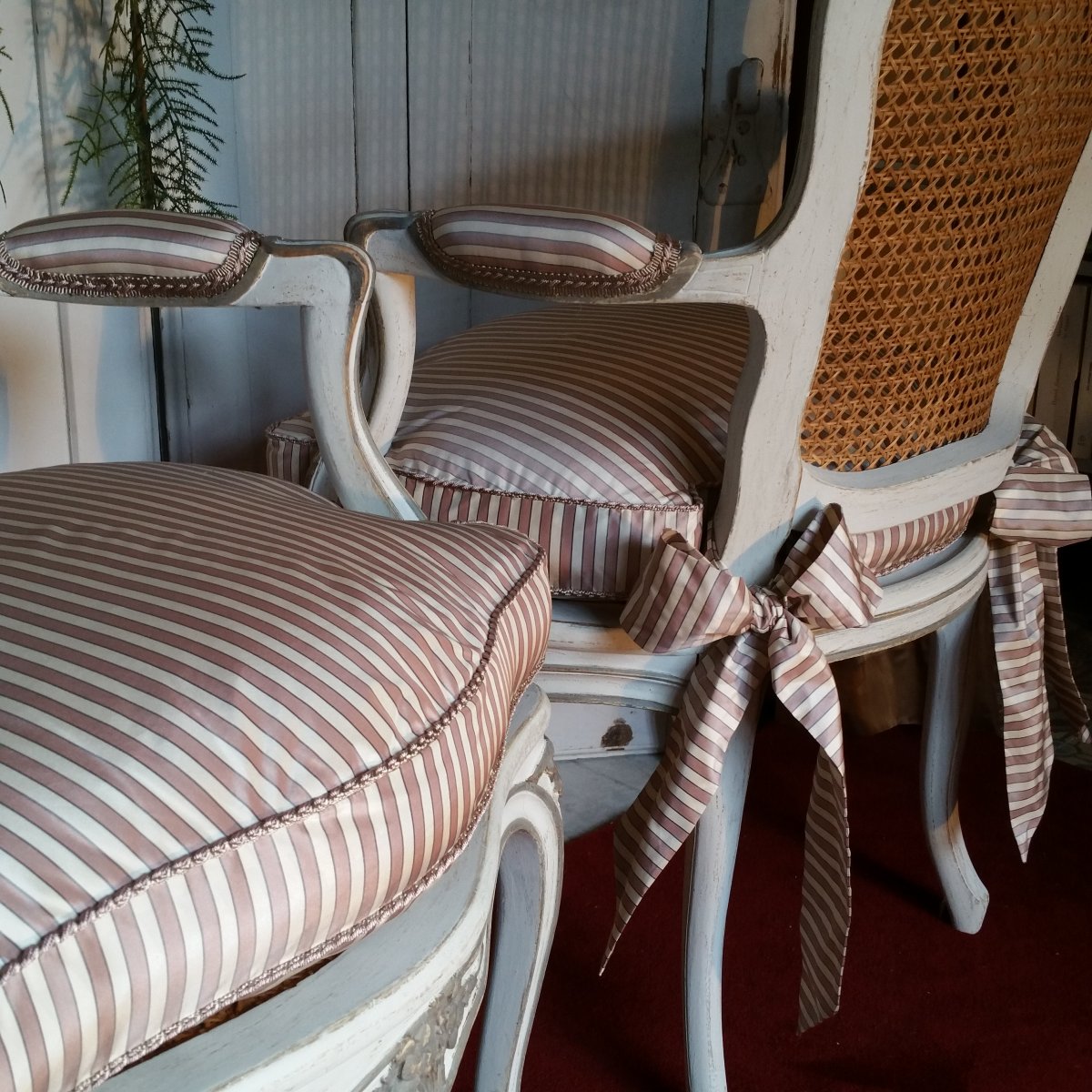 Paire Cabriolets Cannés De Style Louis XV-photo-7