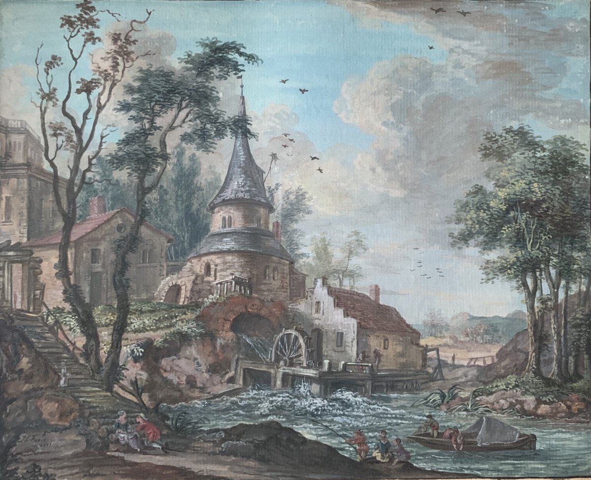 Pair Of Gouaches By Jl Favre 1771