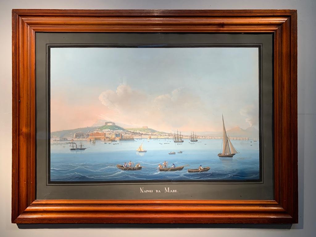 Gouache Napolitaine circa 1850.-photo-2