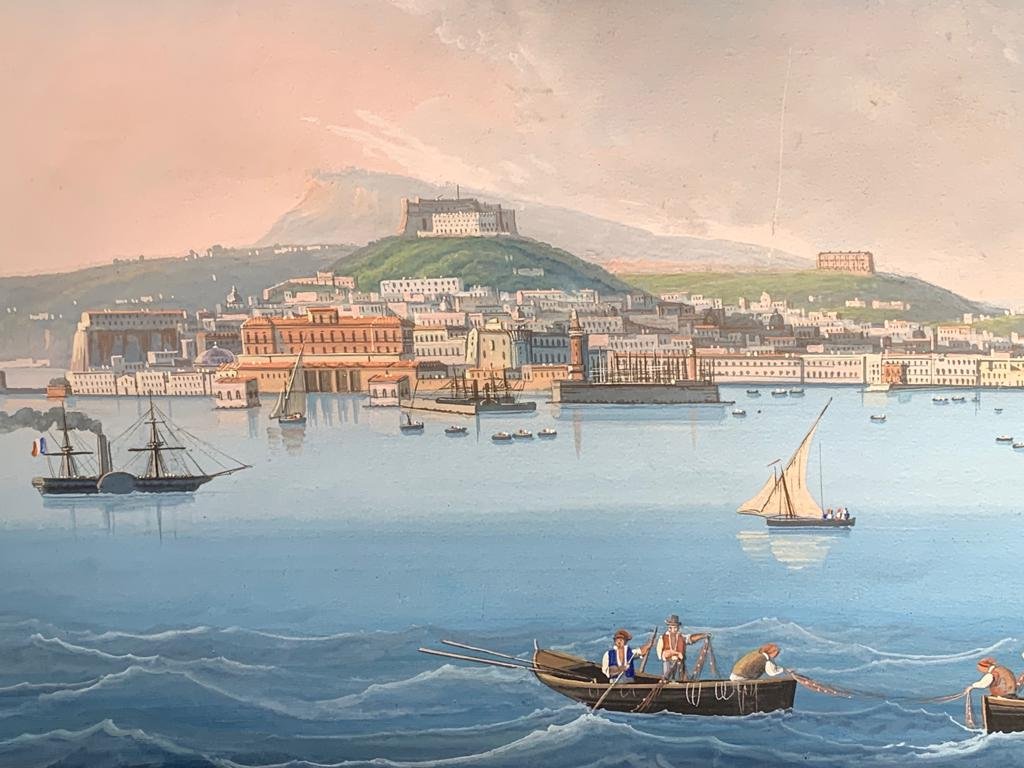 Gouache Napolitaine circa 1850.-photo-3