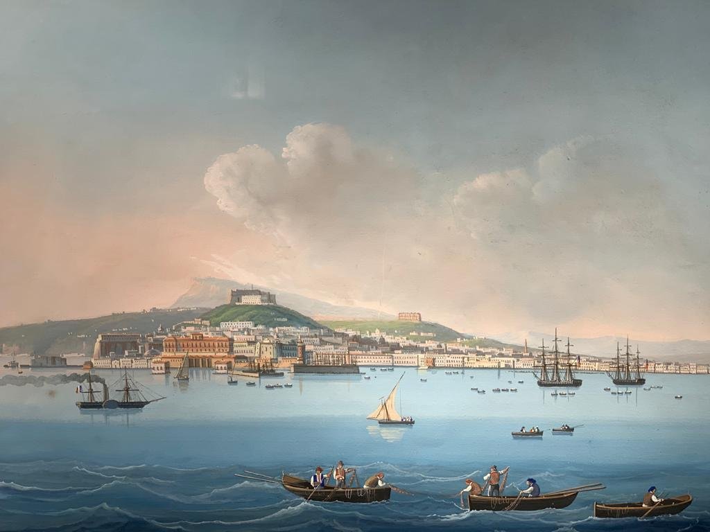 Gouache Napolitaine circa 1850.-photo-4