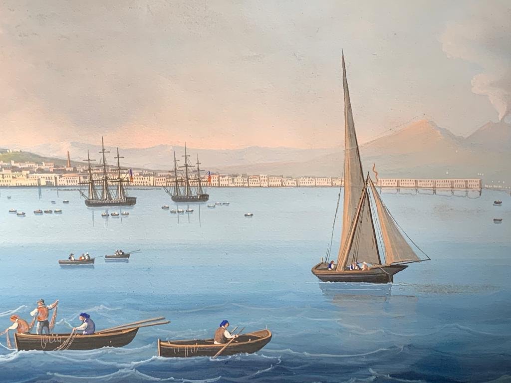 Gouache Napolitaine circa 1850.-photo-1