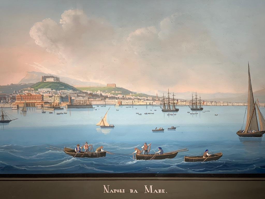 Gouache Napolitaine circa 1850.
