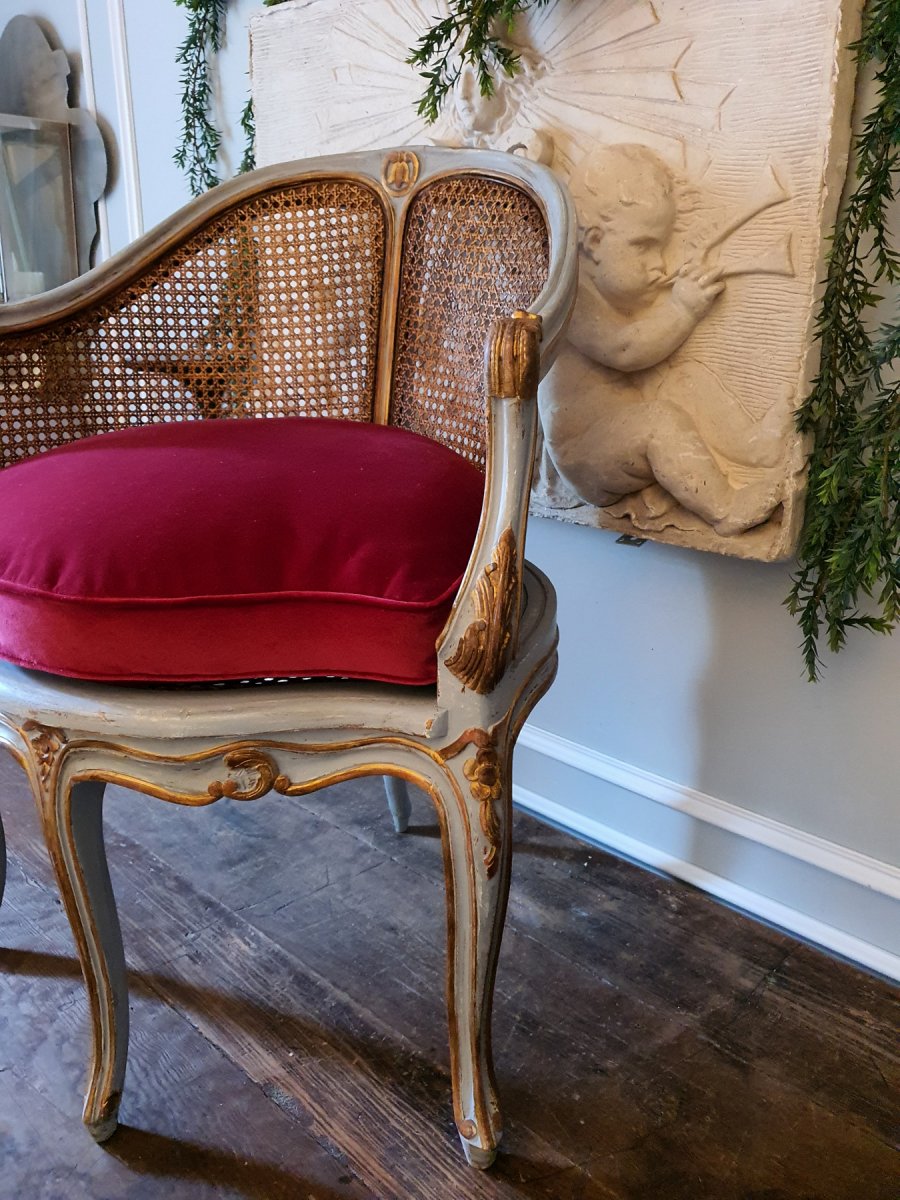 Fauteuil De Bureau Canné Style Louis XV-photo-3