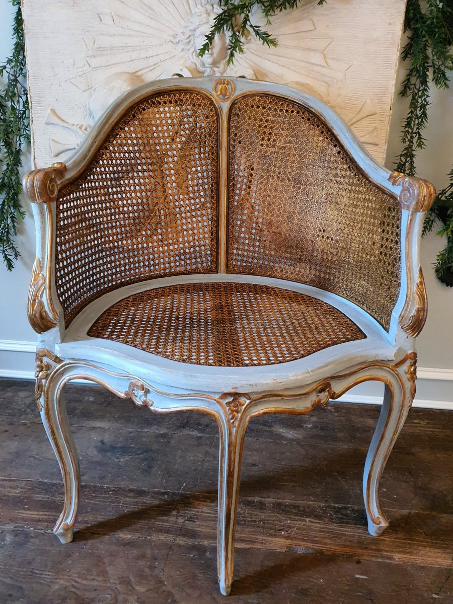 Fauteuil De Bureau Canné Style Louis XV-photo-4