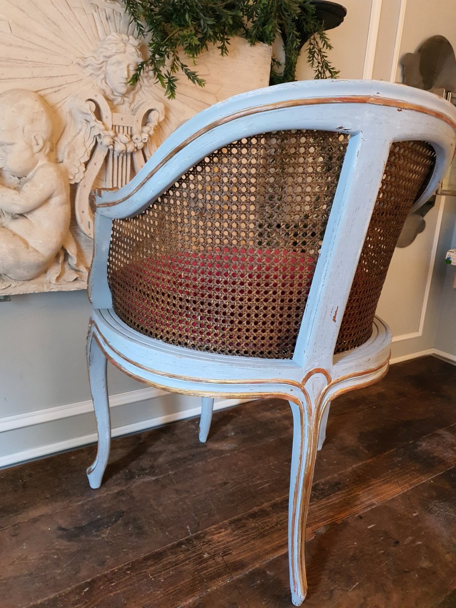 Fauteuil De Bureau Canné Style Louis XV-photo-2