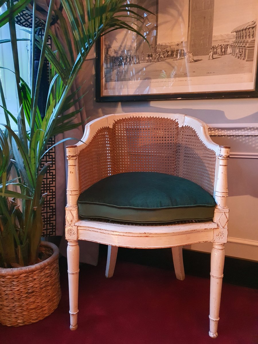 Fauteuil De Bureau Canné Epoque Directoire -photo-2