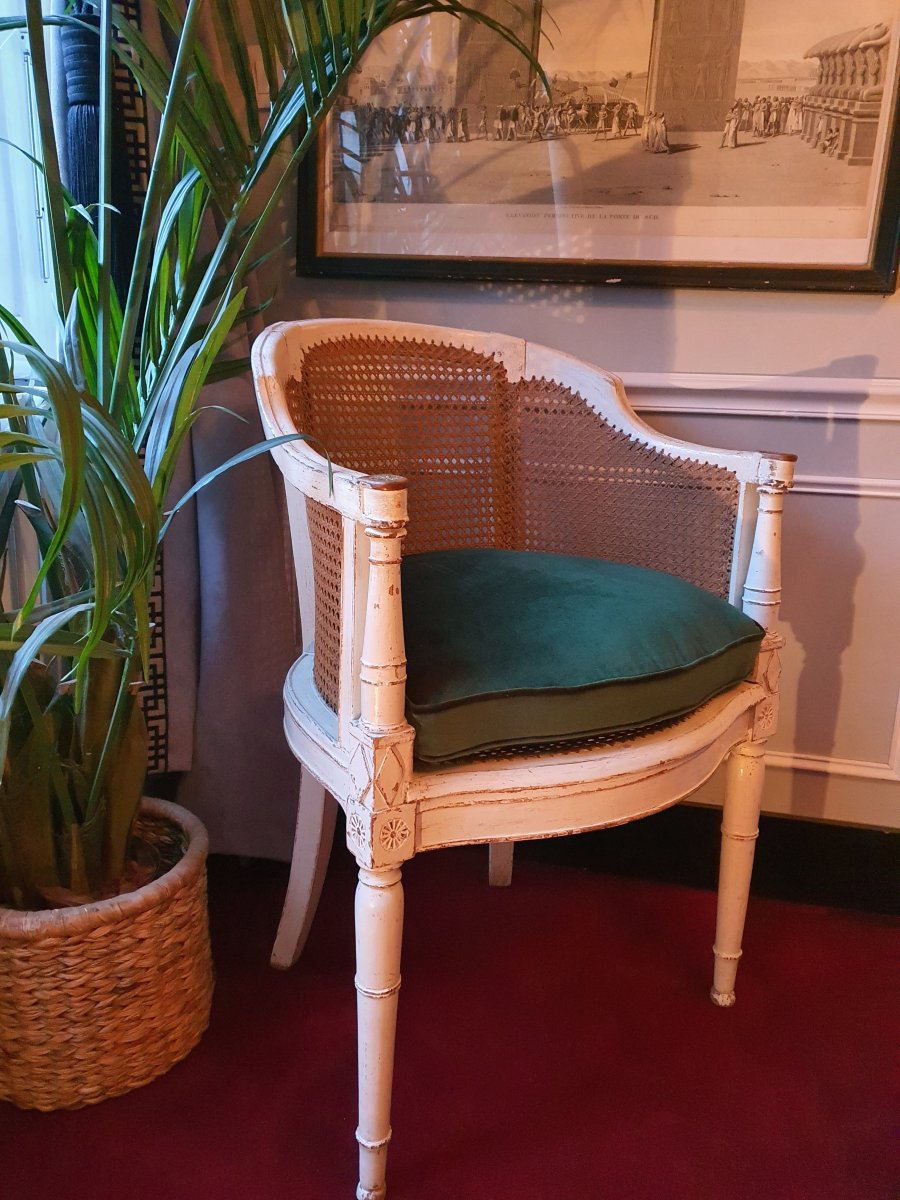 Fauteuil De Bureau Canné Epoque Directoire 