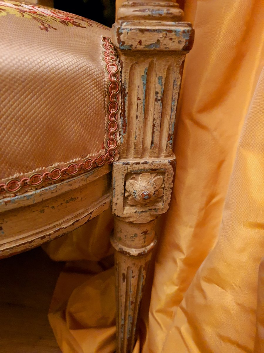 Fauteuil Cabriolet De Style Louis XVI -photo-4