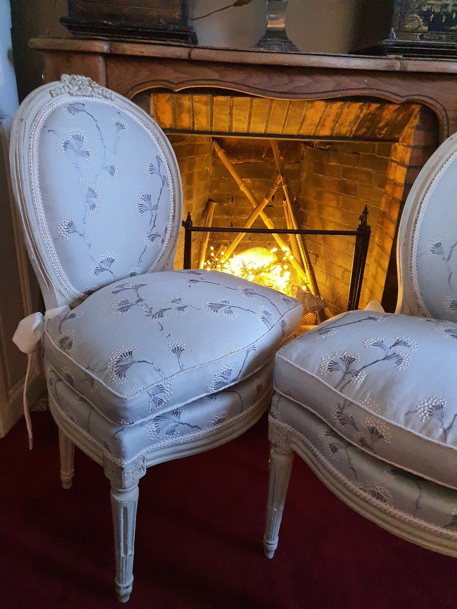 Paire De Chaises Epoque Louis XVI -photo-4
