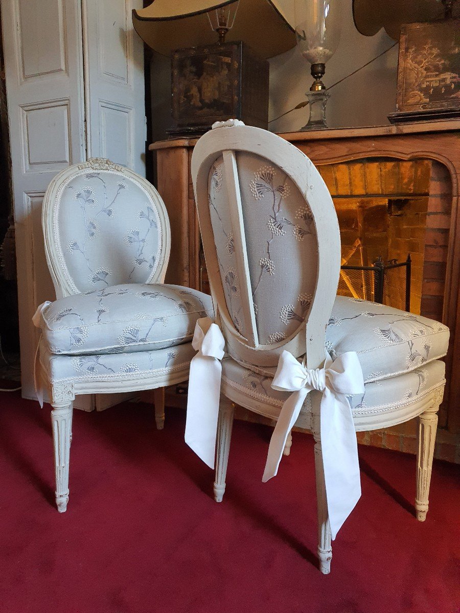Paire De Chaises Epoque Louis XVI -photo-5