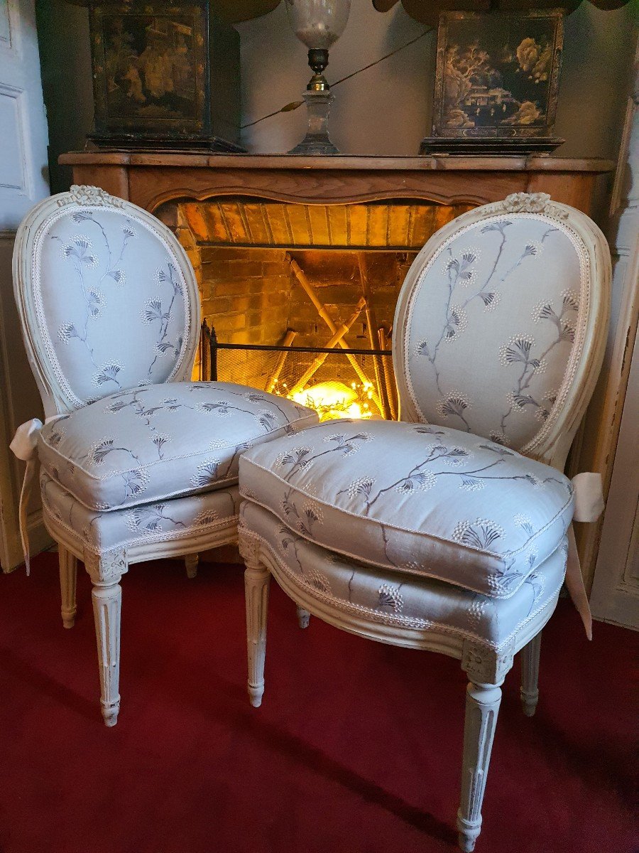 Paire De Chaises Epoque Louis XVI 