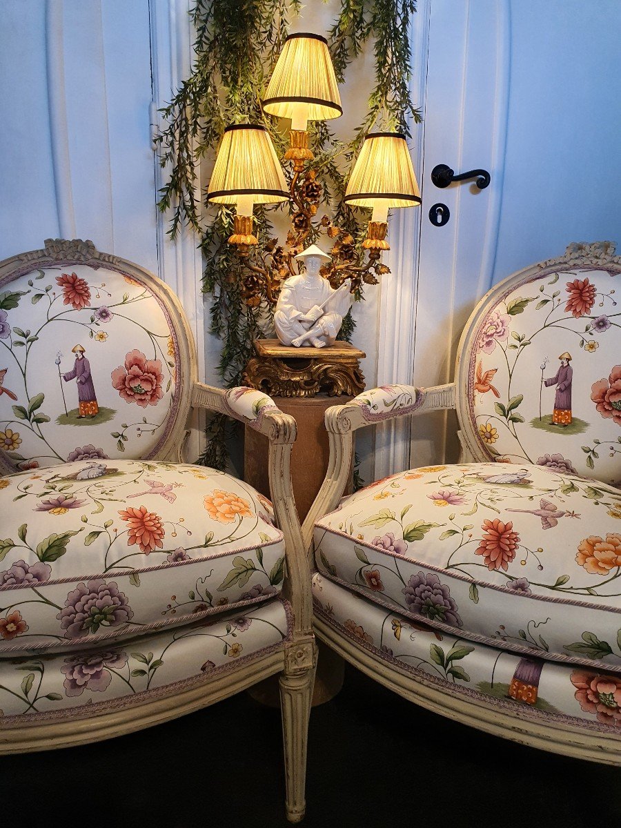 Paire Cabriolets Epoque Louis XVI 