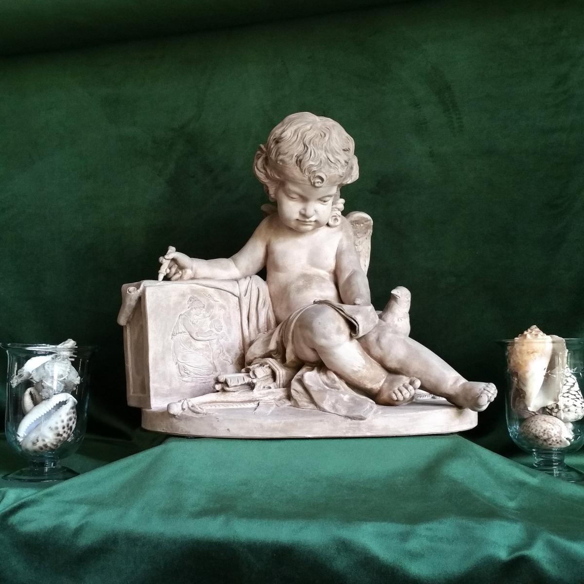 Terre cuite Amour à la Littérature