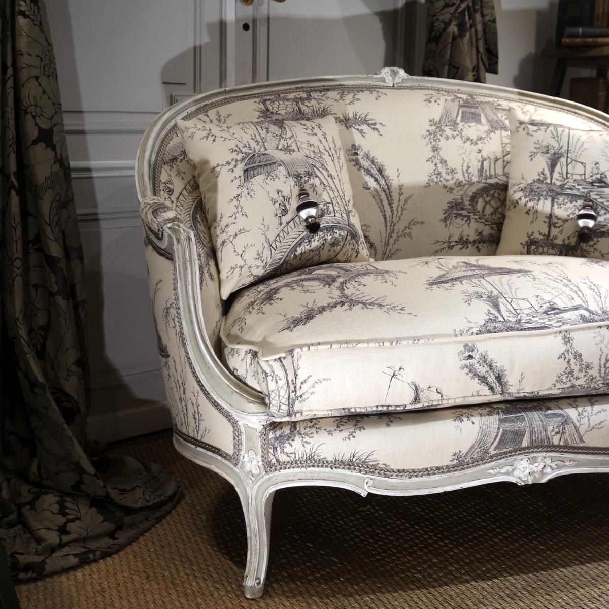 Banquette Corbeille Style Louis XV-photo-2