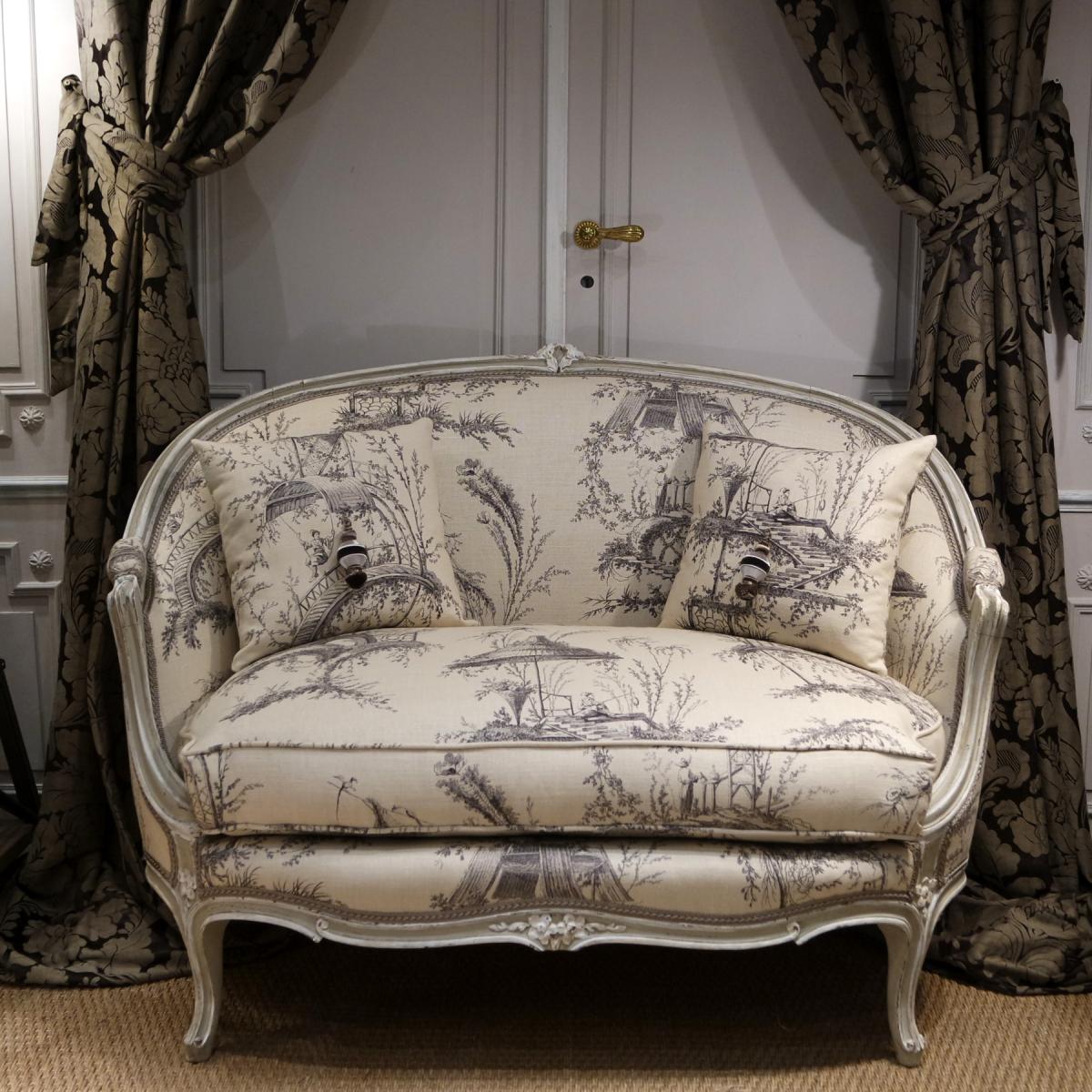 Banquette Corbeille Style Louis XV-photo-2