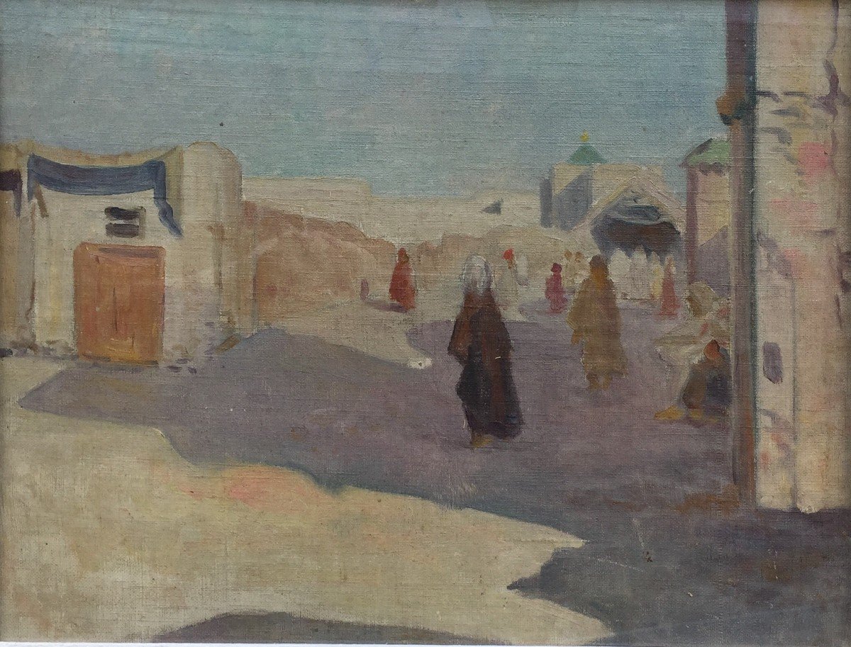 Eug&egrave;ne Beringuier (1874-1949)  Sc&egrave;ne de rue orientaliste-photo-4
