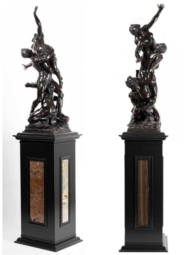 "L'enlèvement des Sabines" Grand bronze (H 120 cm) vers 1830-photo-8