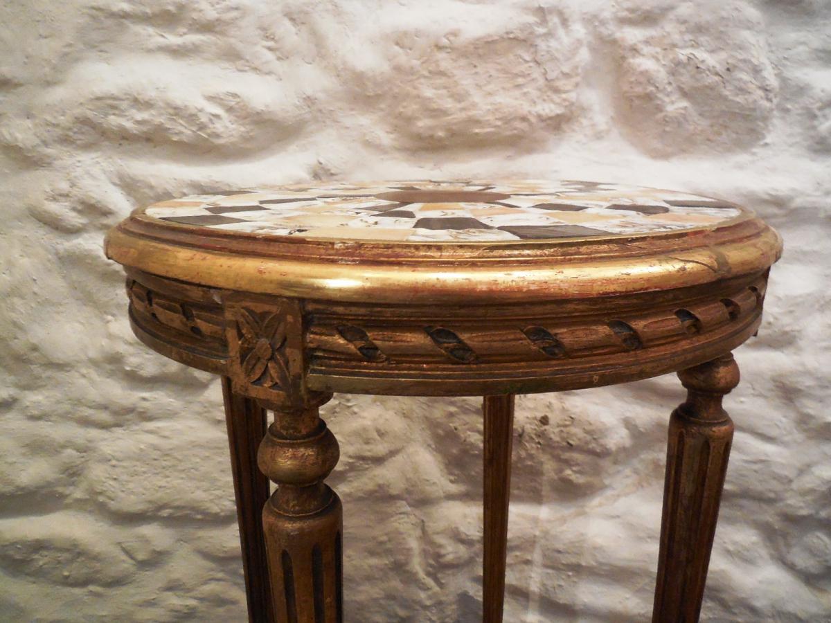 Guéridon En Bois Doré-photo-2