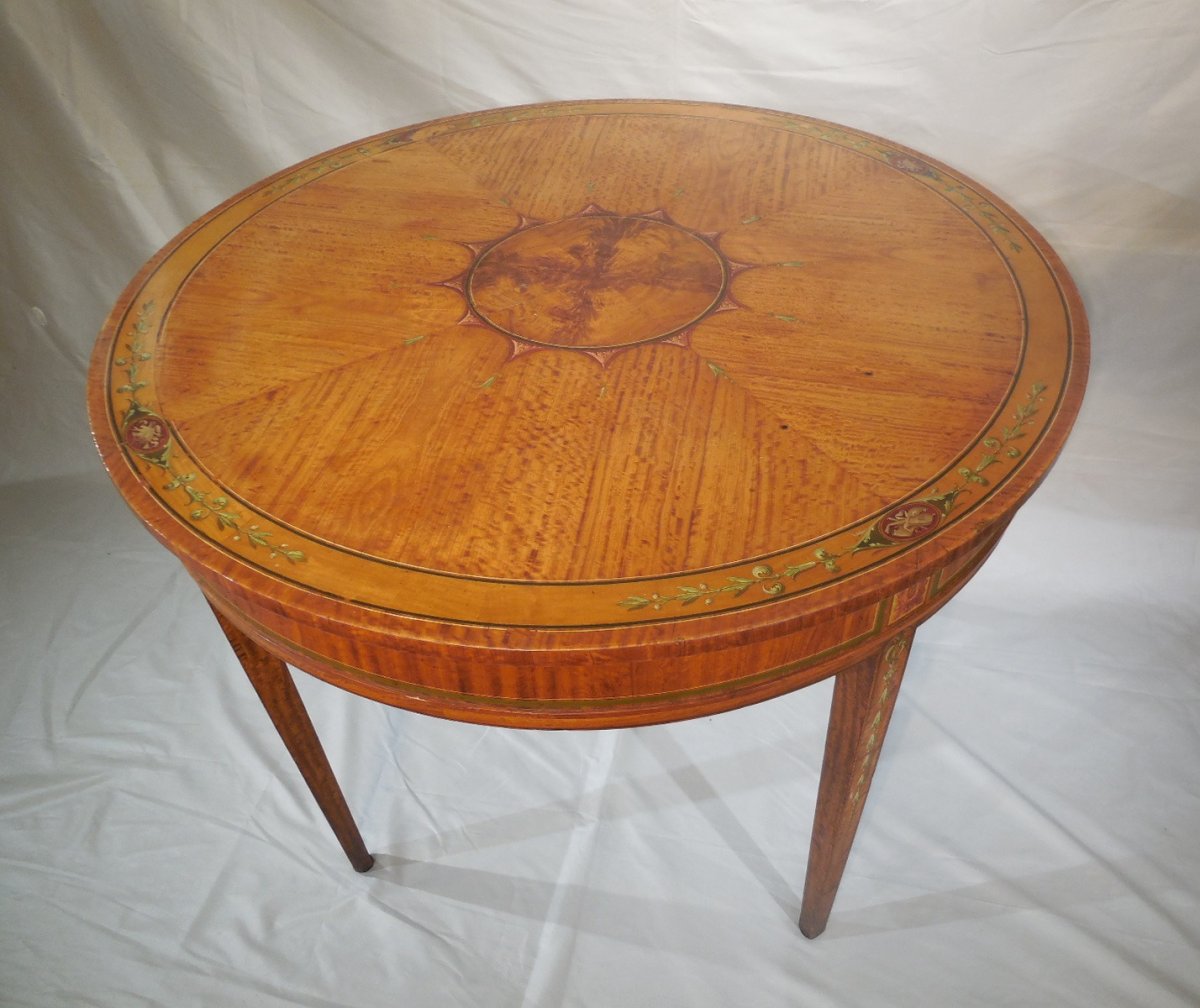 Round Table Inlaid And Decorated In Trompe l'œil-photo-2