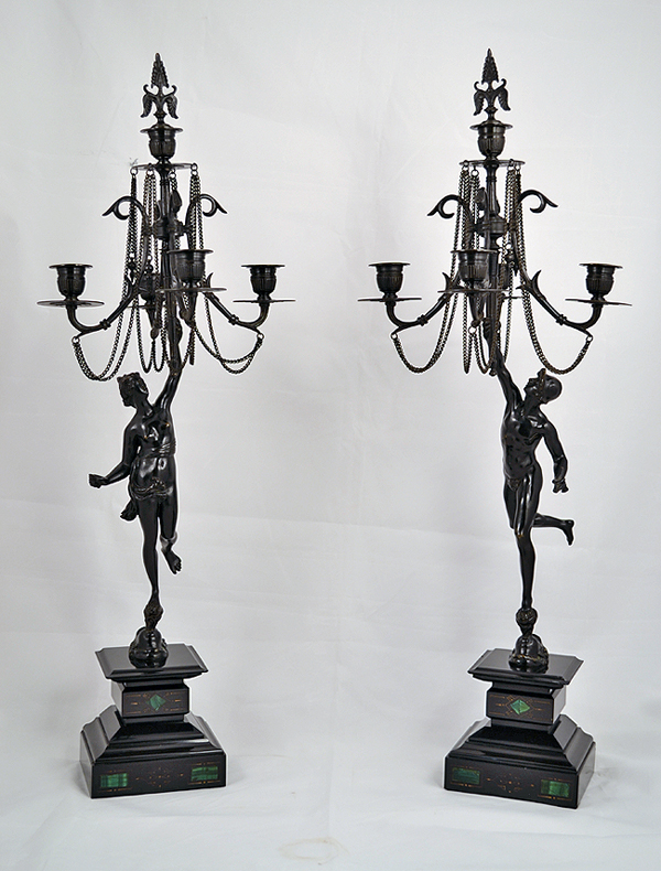 Paire De Chandeliers en bronze