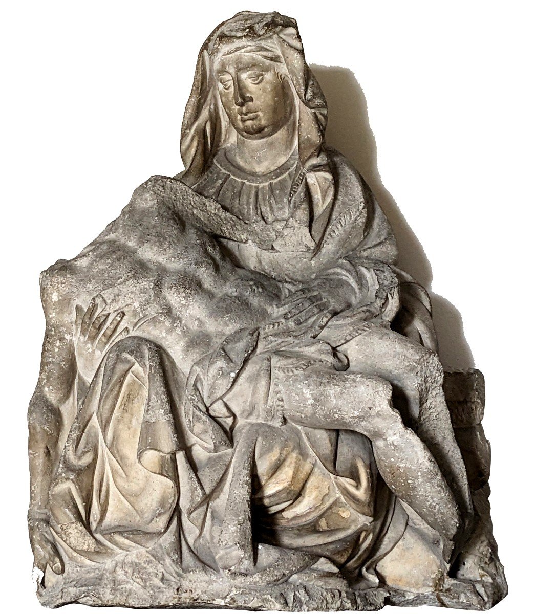 Limestone Pieta, Toulouse School Of The 16th Century