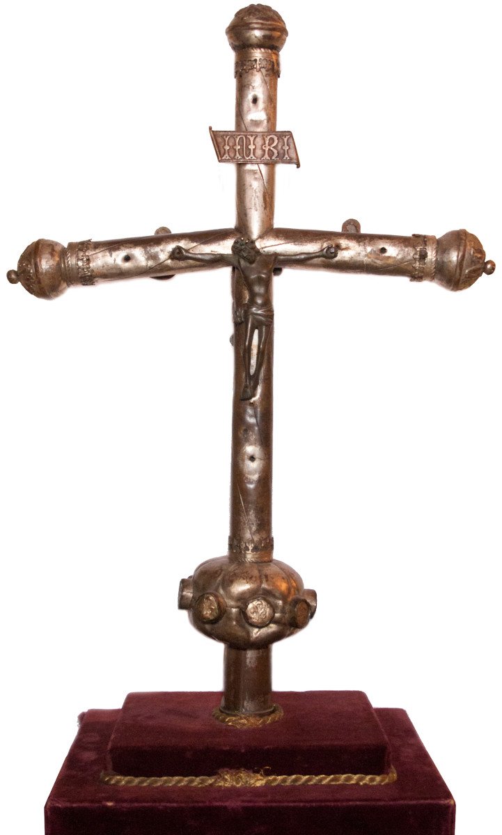 Silvered Bronze Procession Cross, Early XVI Th Century-photo-2