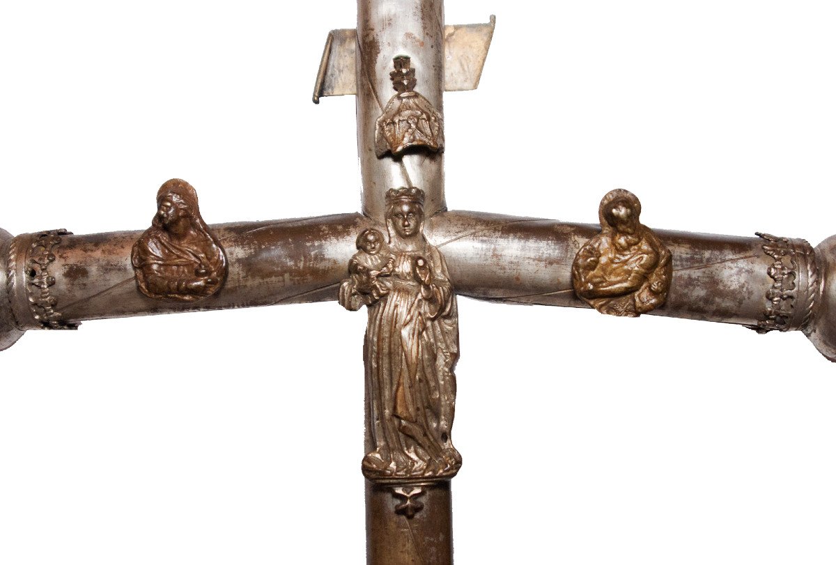 Silvered Bronze Procession Cross, Early XVI Th Century-photo-4